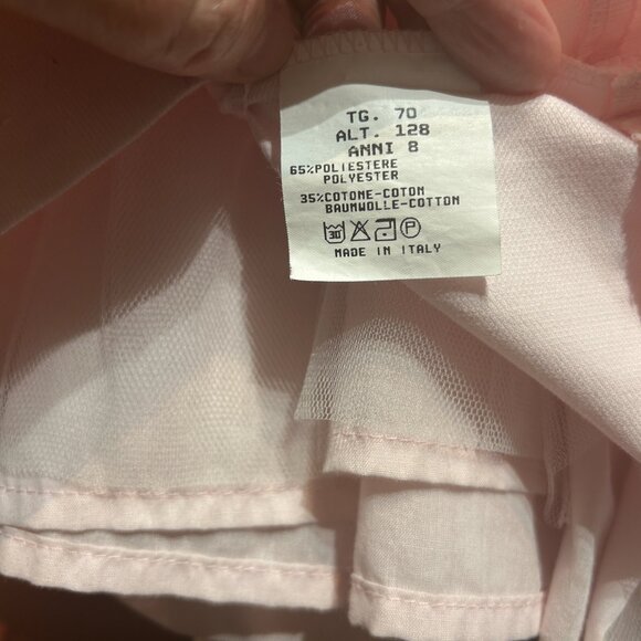 Vtg Cheazioni Brigitte Girls Pink Dress Sz 8 Made in Italy Embroidered Girl Era - Picture 4 of 9